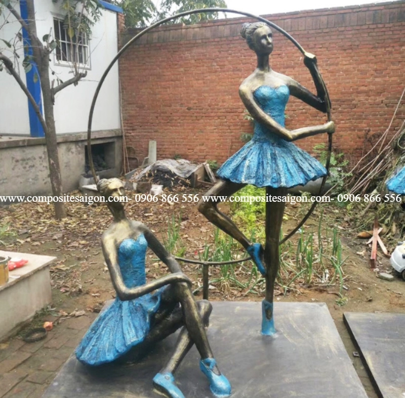 mo hinh composite theo yeu cau gia re tai hcm 1 1262 - Tượng điêu khắc vũ công bale bằng nhựa phong cách châu âu cao 1650/900mm